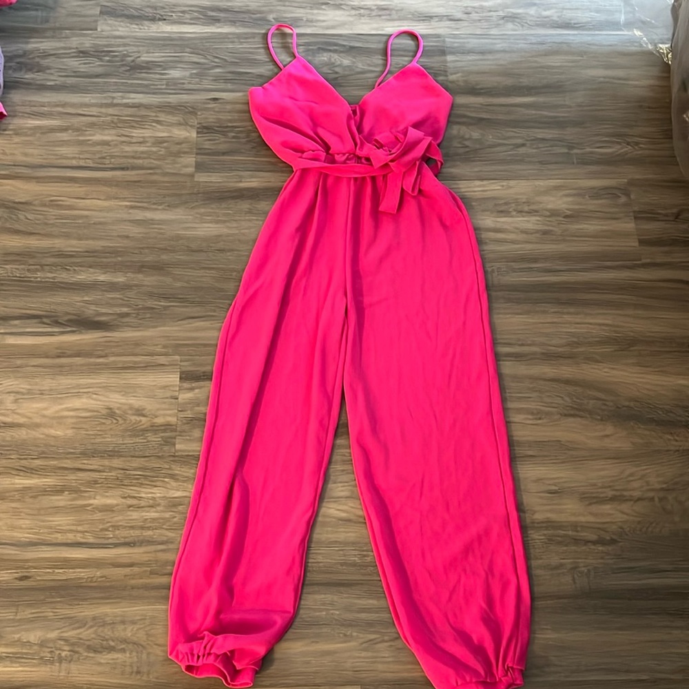 Hot pink jumpsuit